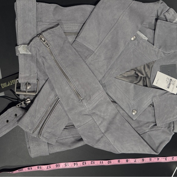 Blank NYC Women's Cloud Grey Leather Jacket - Picture 7 of 10